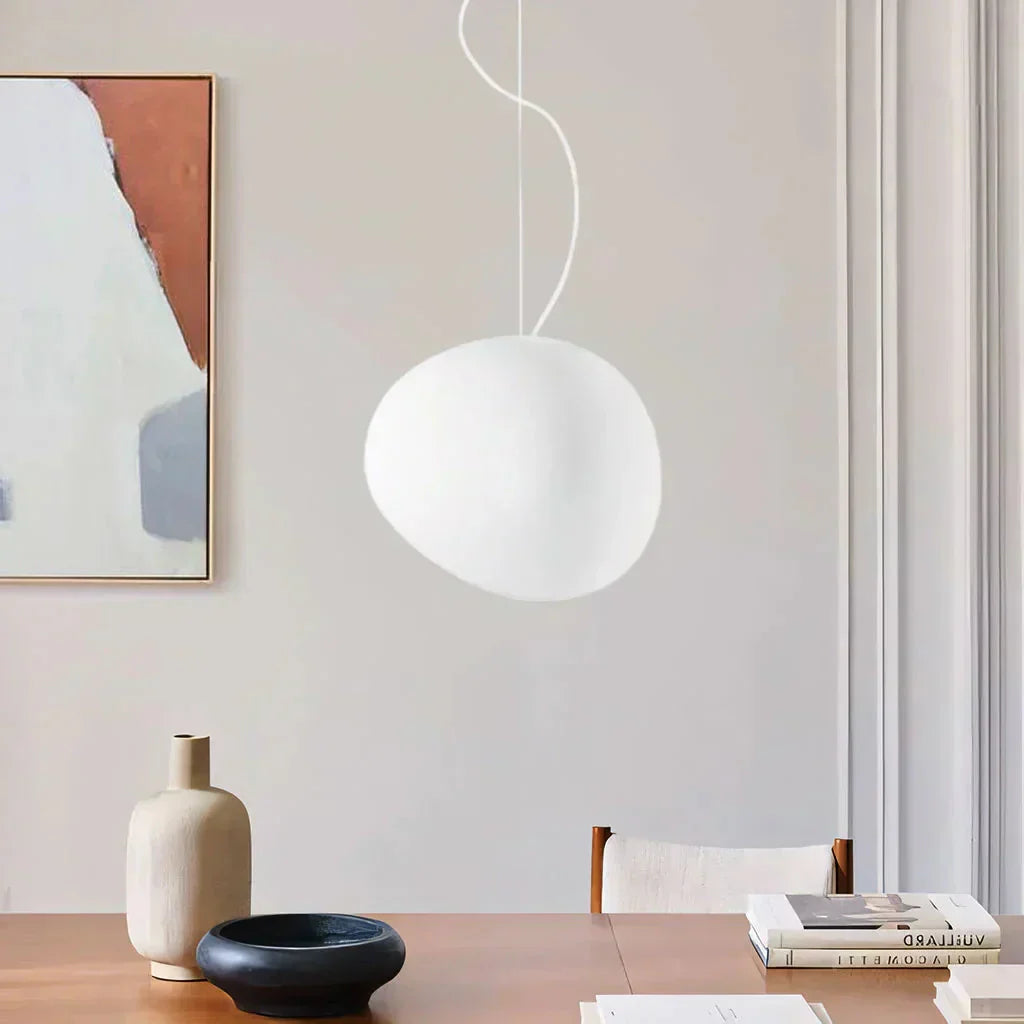 Modern vit Pebble pendellampa bild 2