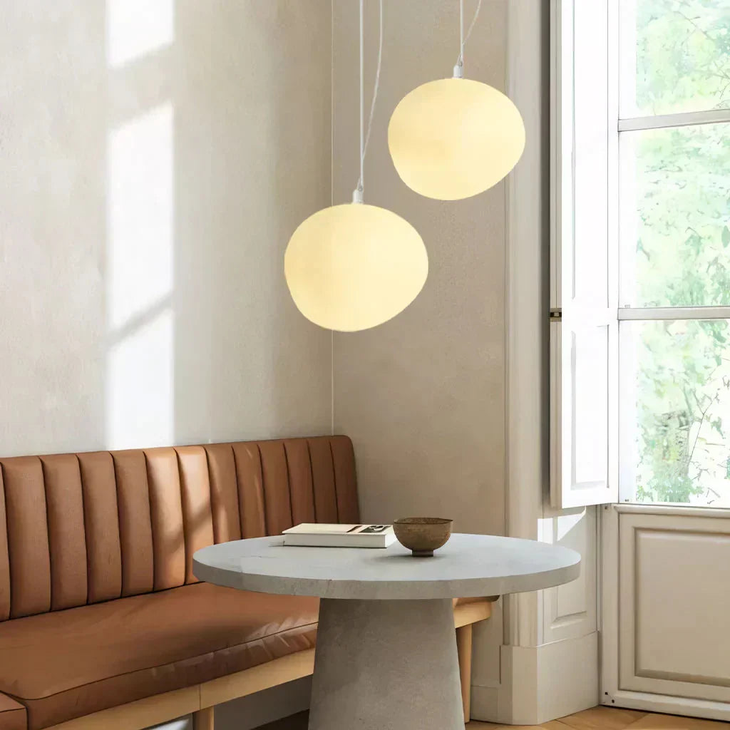 Modern vit Pebble pendellampa bild 3