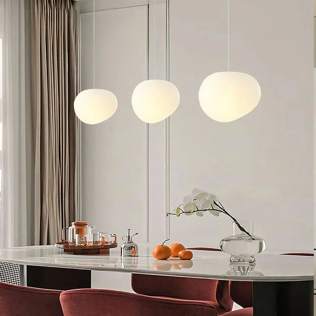 Modern vit Pebble pendellampa bild 4