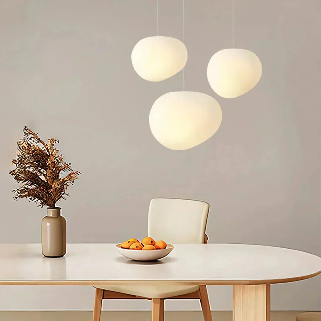 Modern vit Pebble pendellampa bild 5
