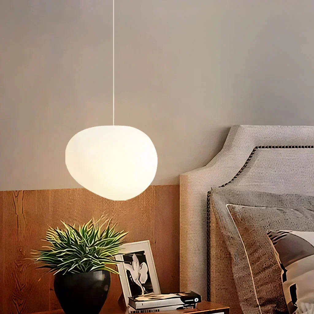 Modern vit Pebble pendellampa bild 7