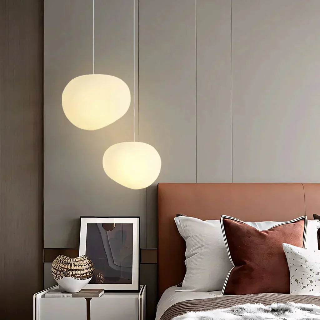 Modern vit Pebble pendellampa bild 9