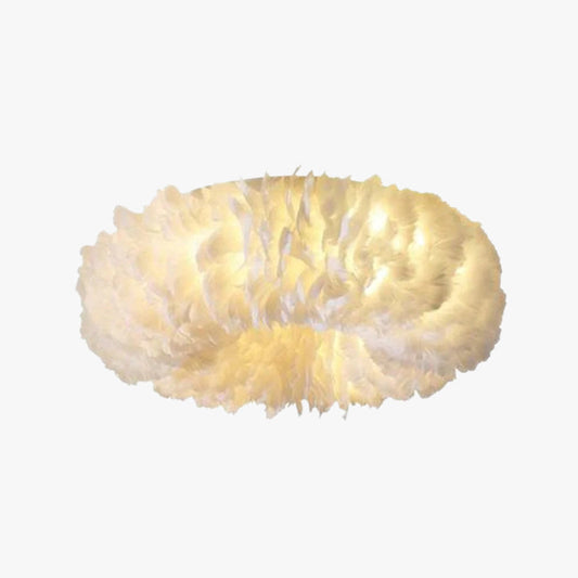 Boho LED-taklampa med fjädrar bild 1