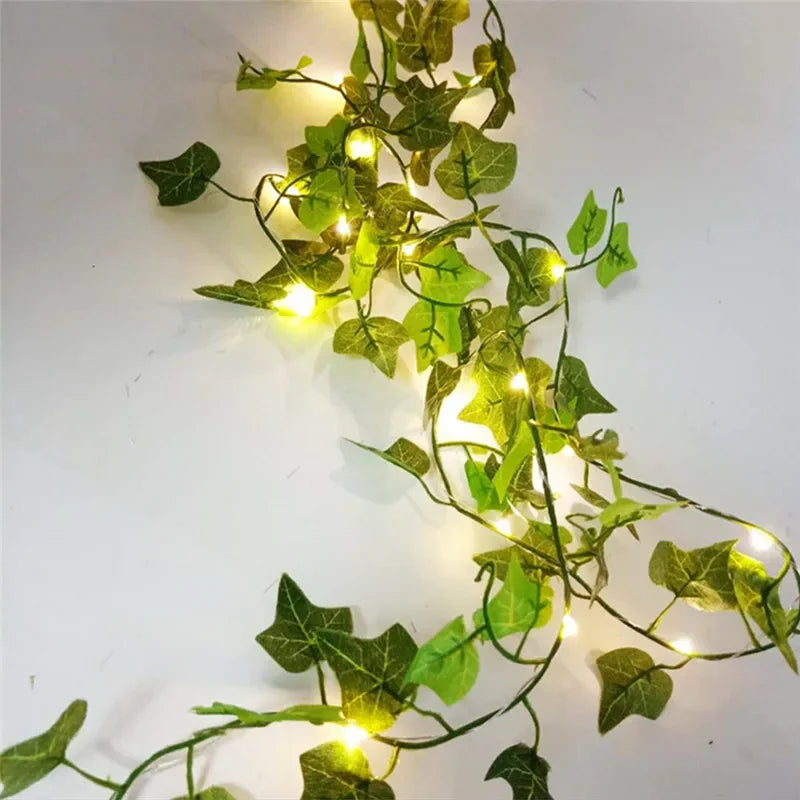 Minimalistisk ljusslinga med blommor och blad bild 7