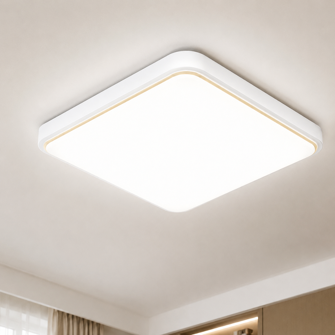 Fyrkantig LED-taklampa – Varmvitt eller Trefärg