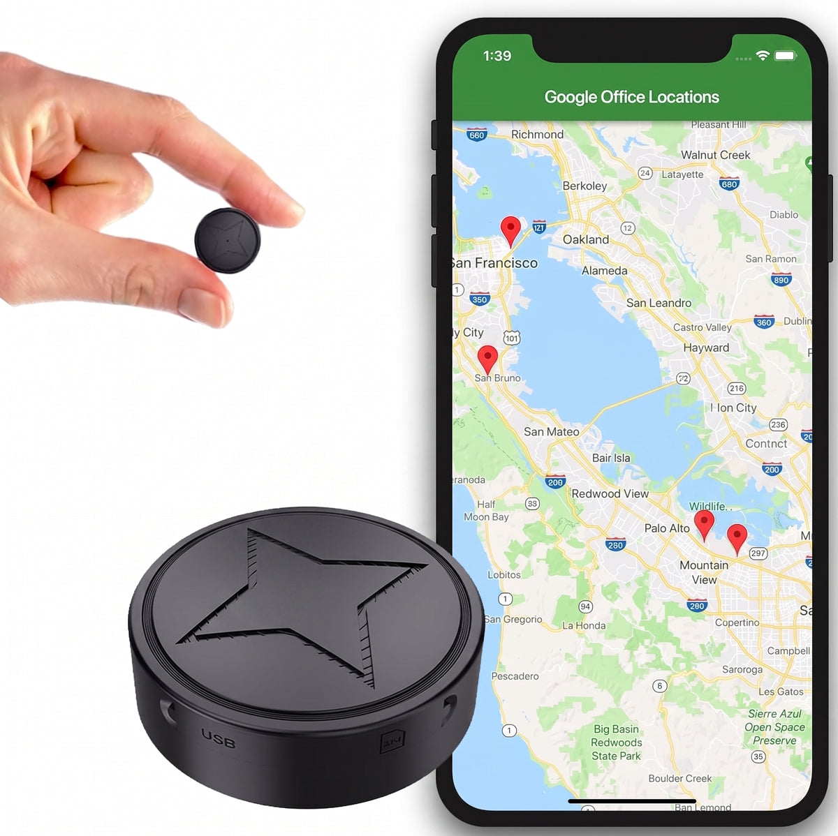 Magnetisk mini GPS spårare bild 1
