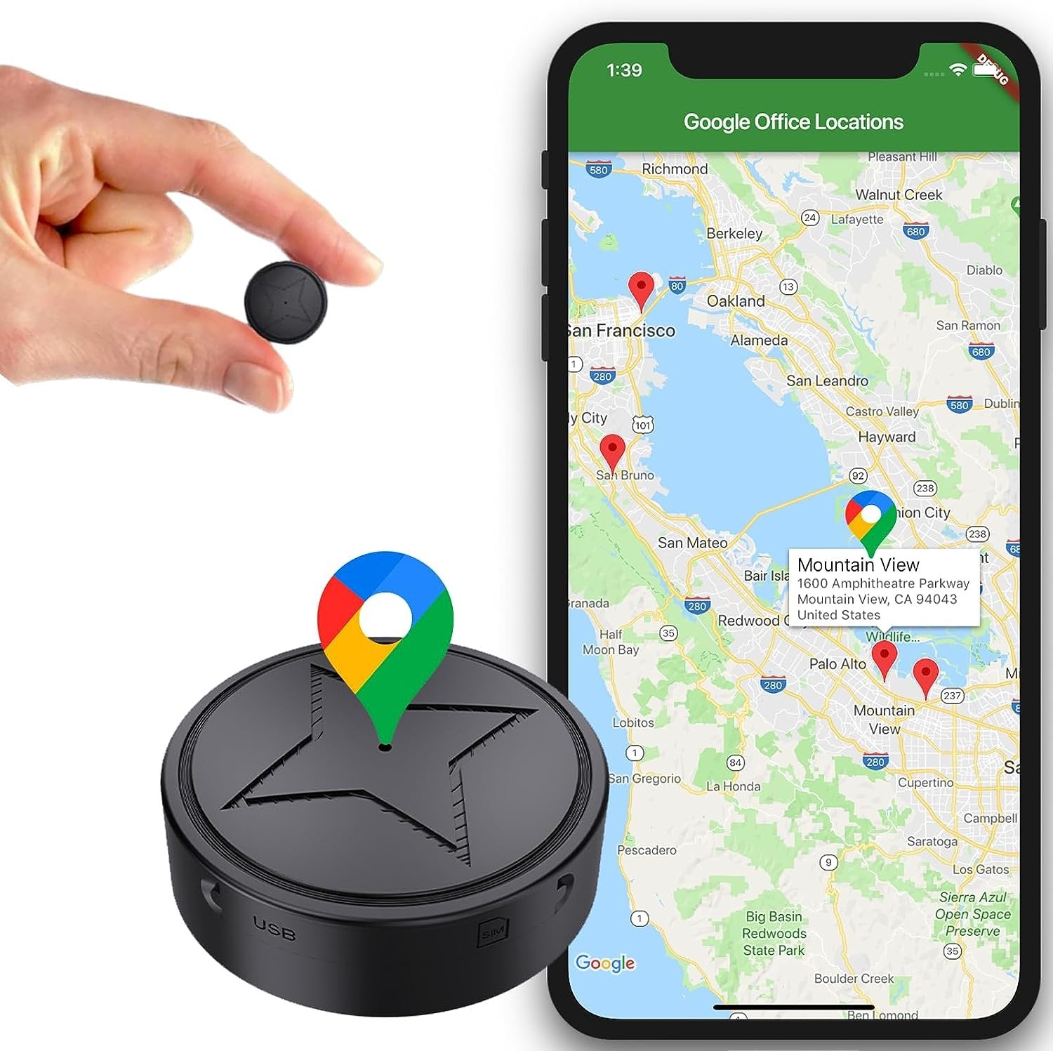 Magnetisk mini GPS spårare bild 1