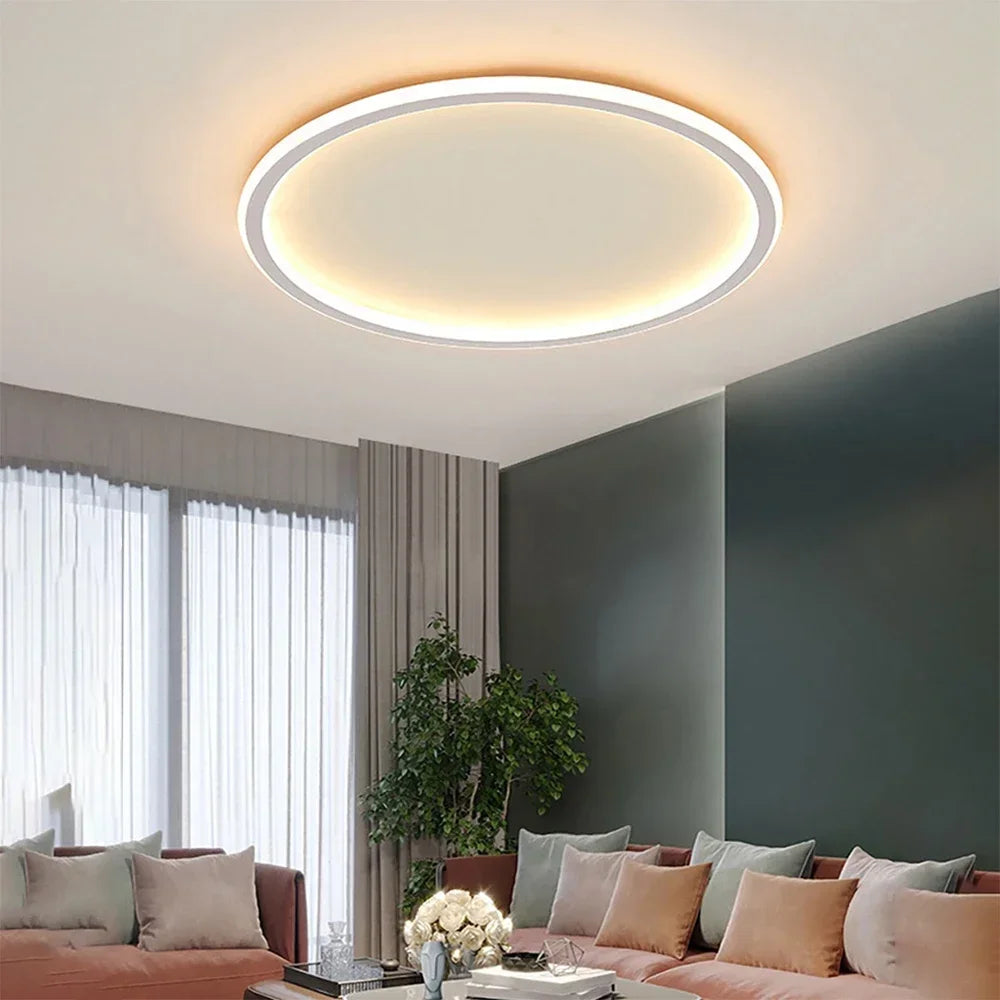 Minimalistisk rund LED taklampa bild 4