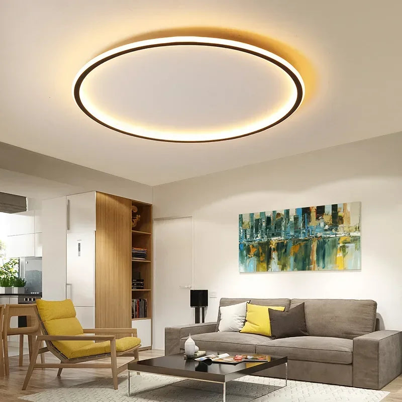 Minimalistisk rund LED taklampa bild 5