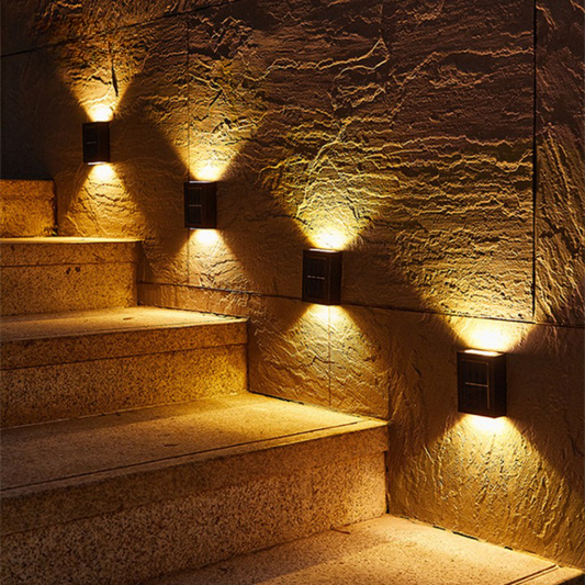 Modern utomhus LED solcellslagringen vävägglampa bild 1