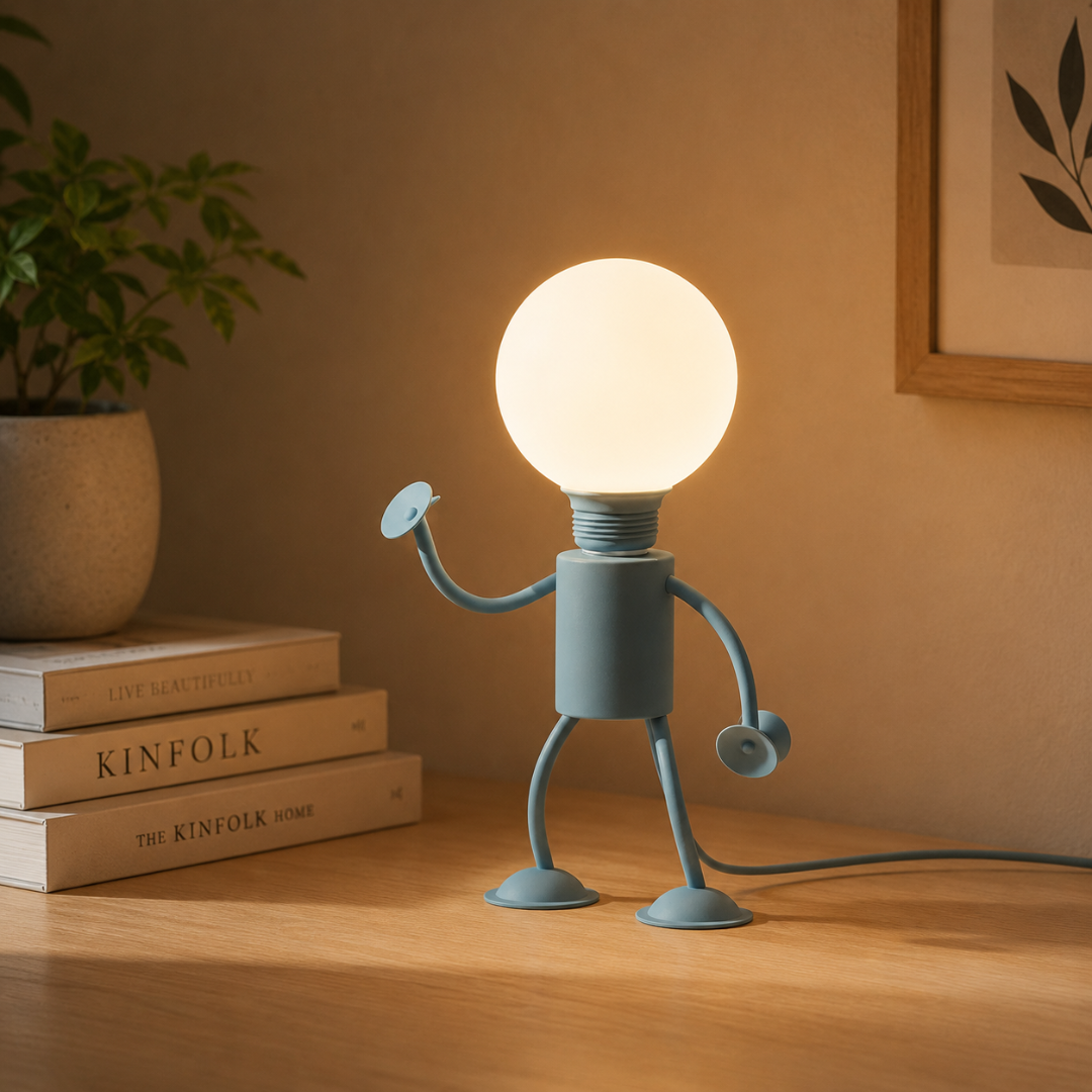LED-figurlampa med Sugproppar – Lekfull Bordslampa