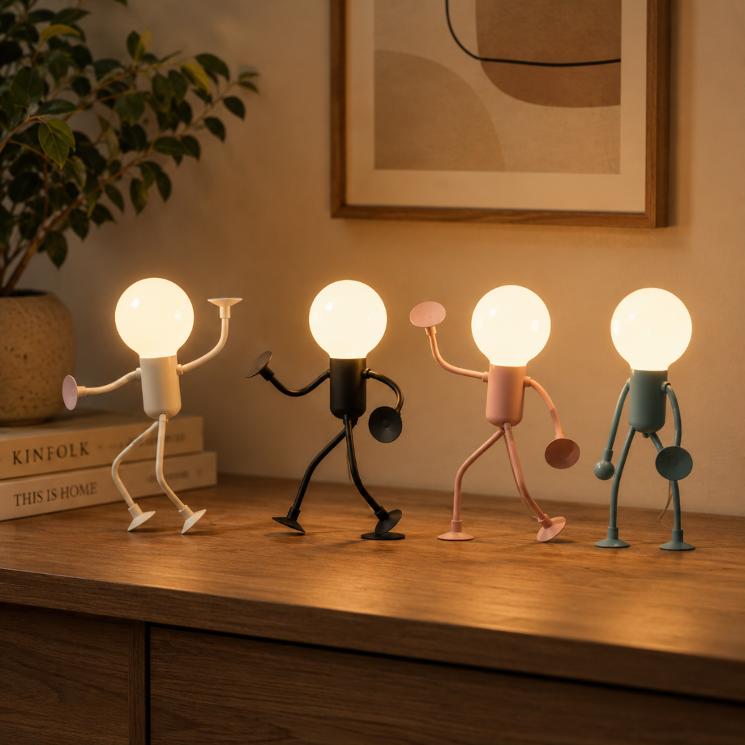 LED-figurlampa med Sugproppar – Lekfull Bordslampa