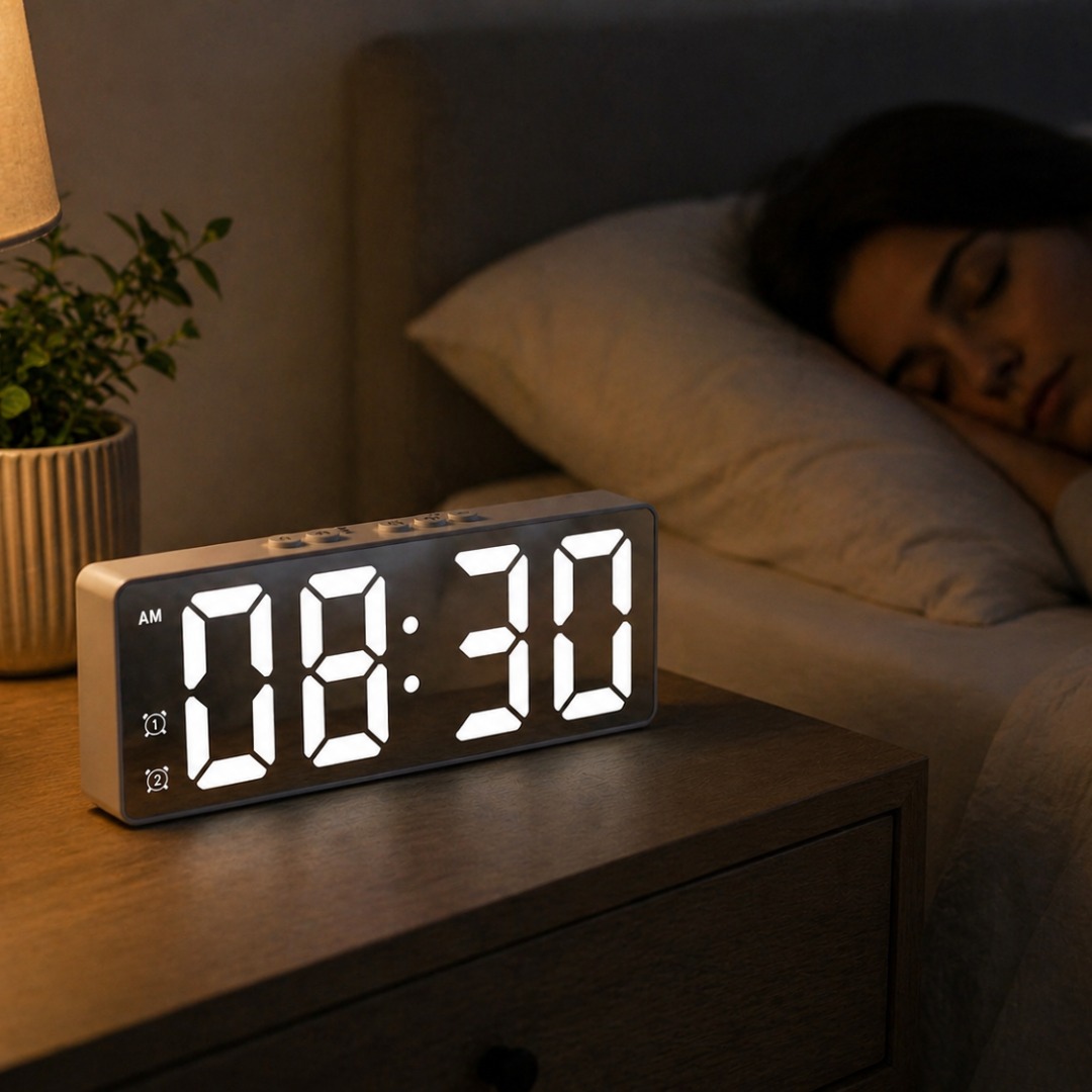 LED digital klocka med röststyrning