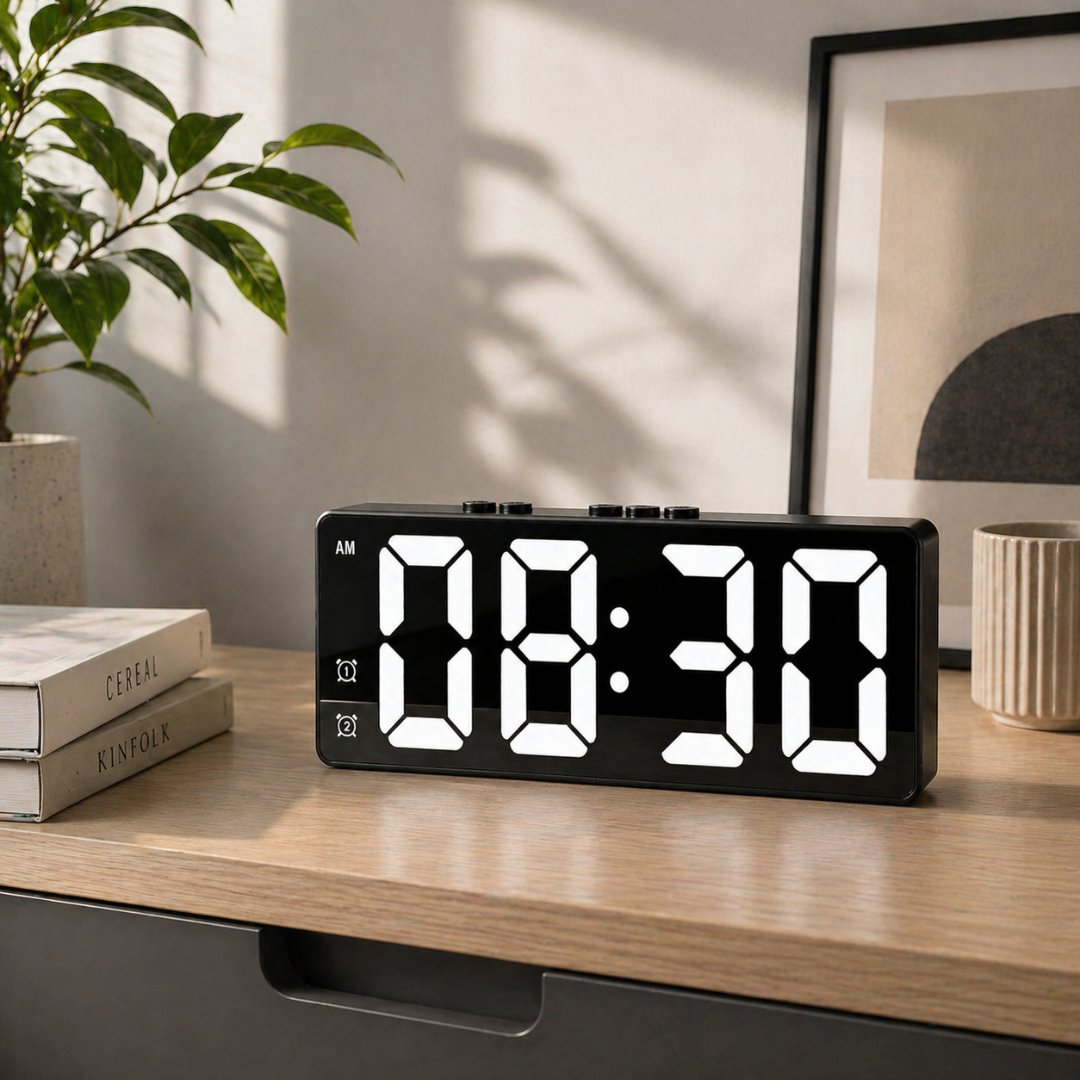 LED digital klocka med röststyrning