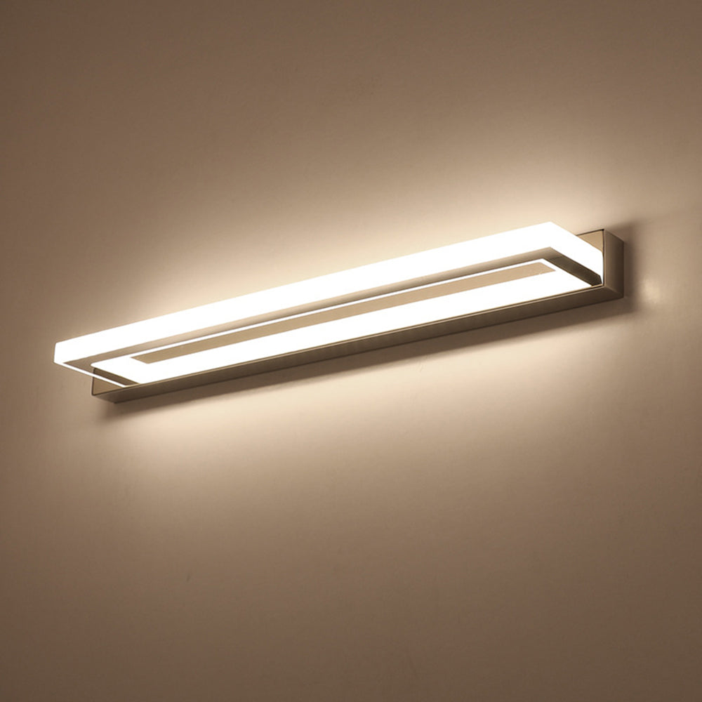 Minimalistisk rektangulär LED-vävägglampa med speglad framtill bild 2