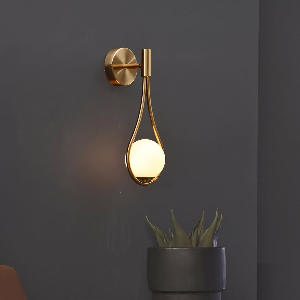 Mid Century LED vävägglampa bild 9