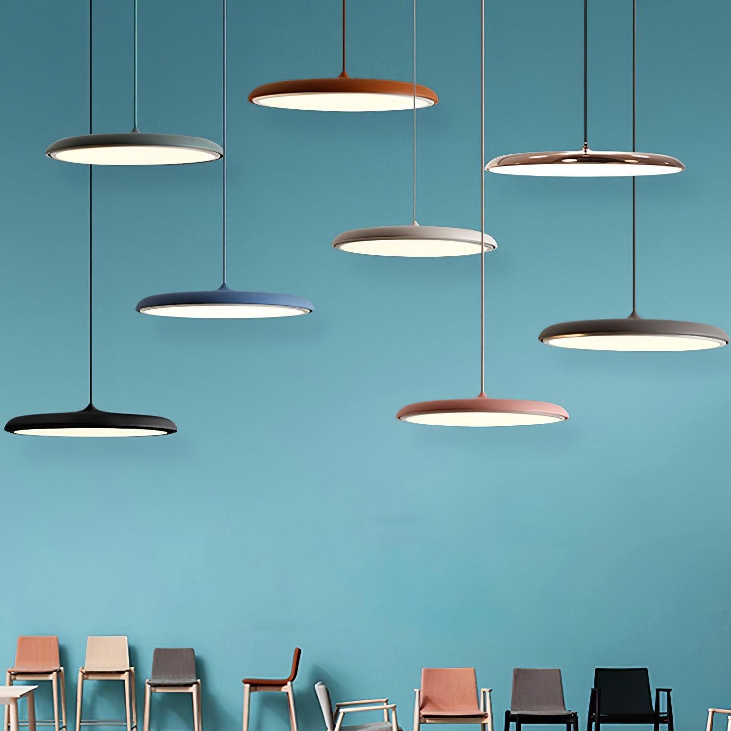 Modern minimalistisk LED-pendellampa i macaronfärger bild 17