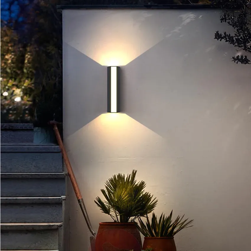 Minimalistisk LED-vävägglampa för utomhus med upp- och nedljus bild 4
