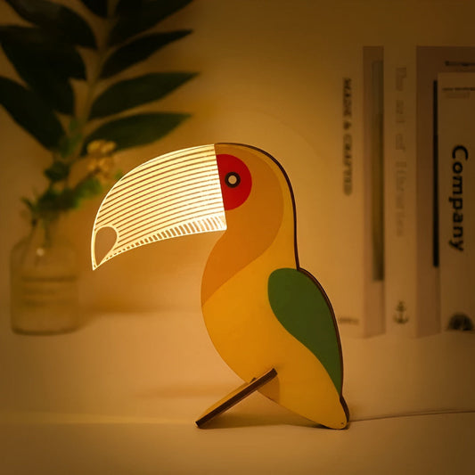 Minimalistisk bordslampa med LED-nattljus bild 1