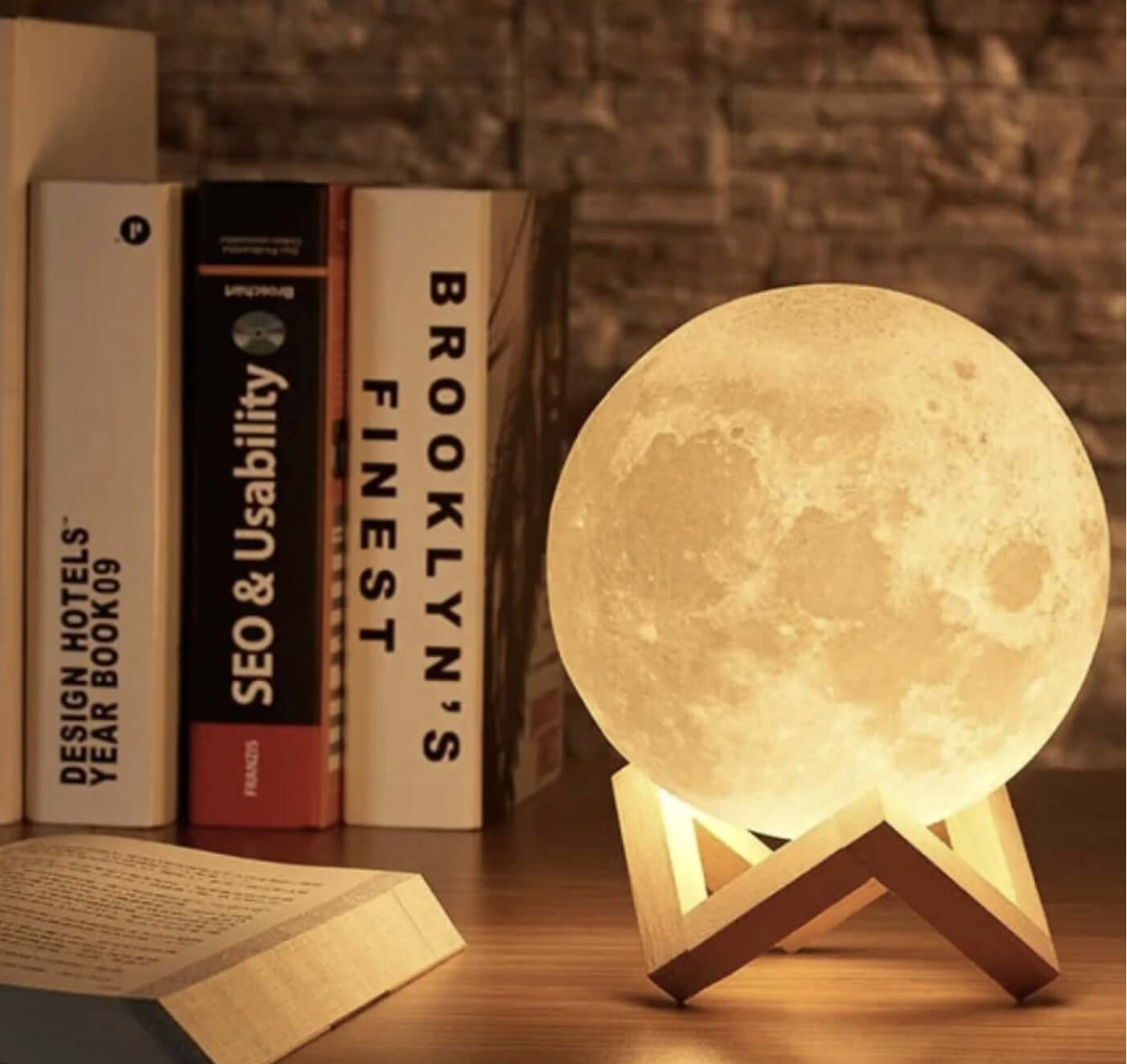 Japandi måne bordslampa bild 1