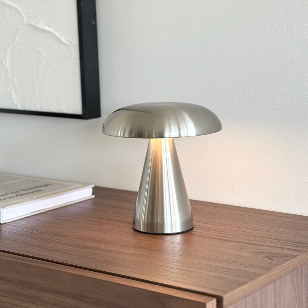 Transitionell modern sladdlös svampformad lampa bild 13