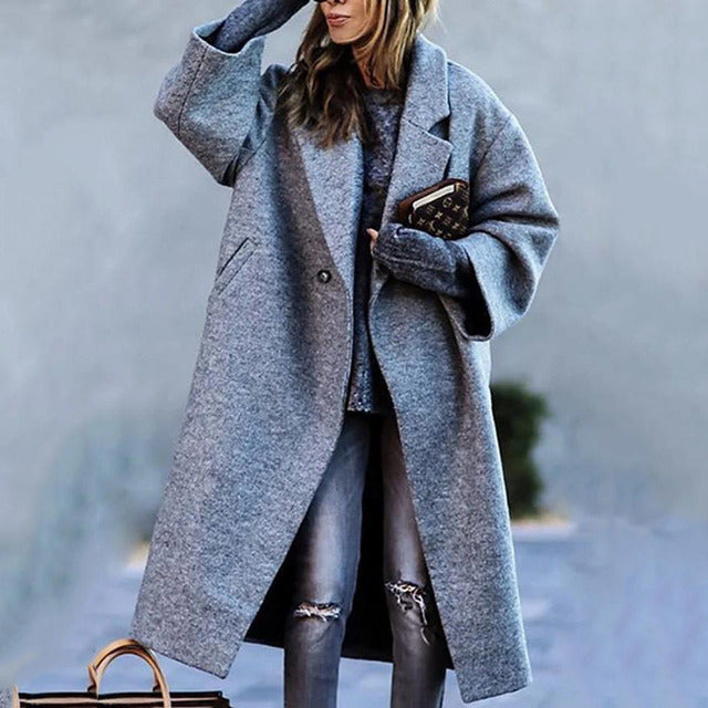 Dam lång trenchcoat bild 3