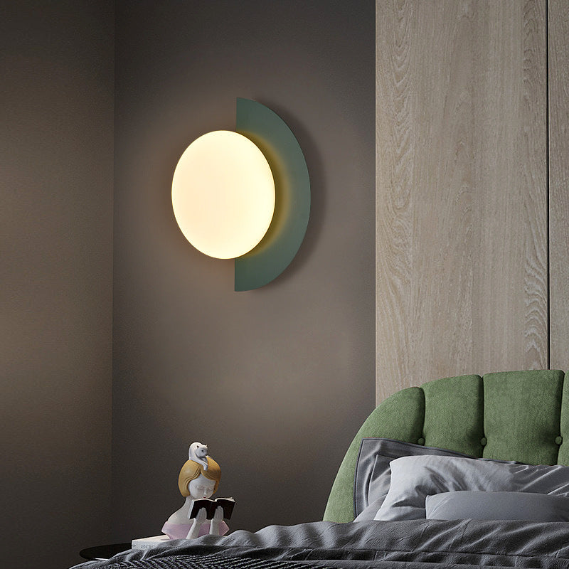 LED-vävägglampa i halvcirkelform, mid-century stil bild 11