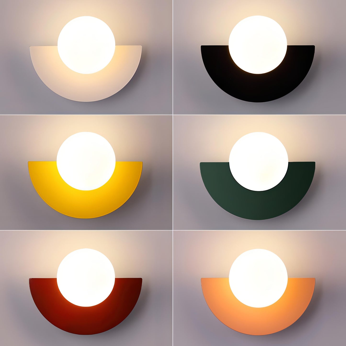 LED-vävägglampa i halvcirkelform, mid-century stil bild 3