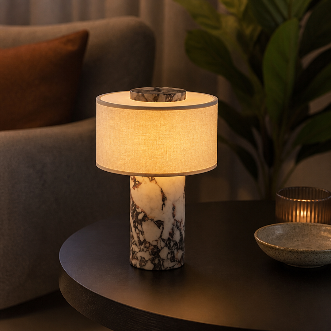 Marmor & Linne Bordslampa