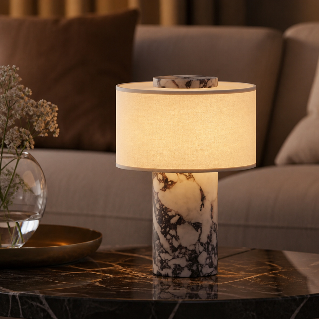 Marmor & Linne Bordslampa