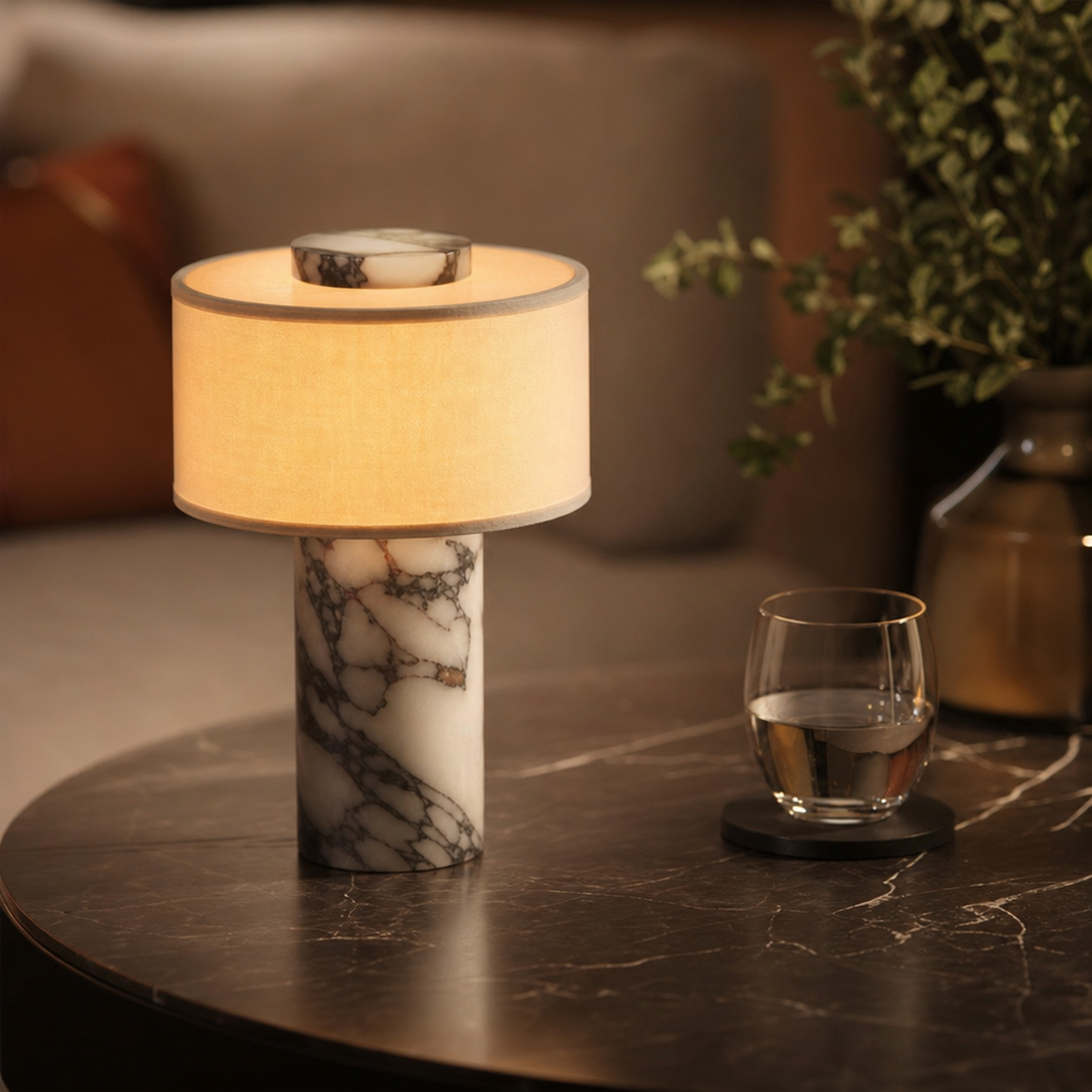 Marmor & Linne Bordslampa