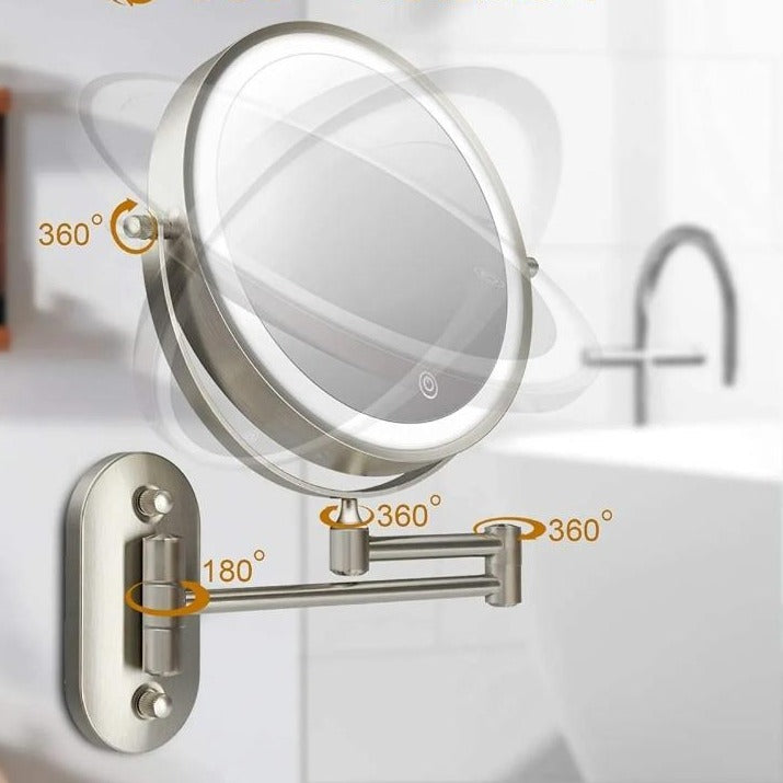 Uppladdningsbar LED sminkspegel med Magnification och Lighting bild 5