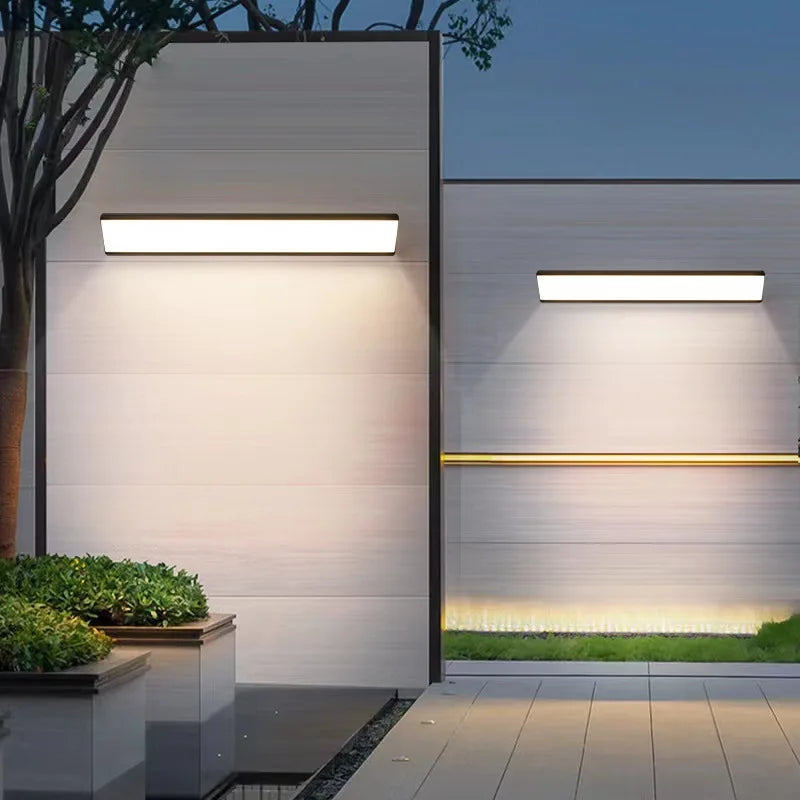 Modern minimalistisk LED linjär utomhus vävägglampa bild 2