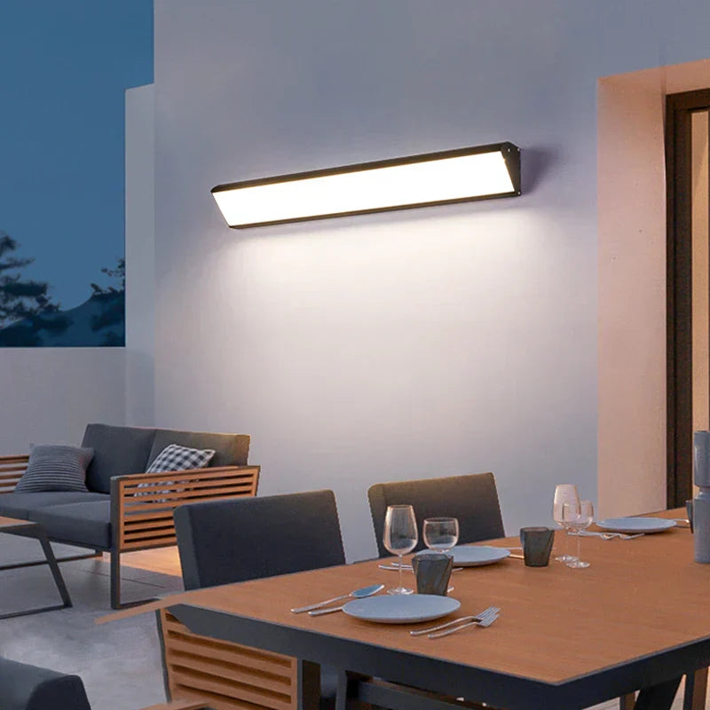Modern minimalistisk LED linjär utomhus vävägglampa bild 4