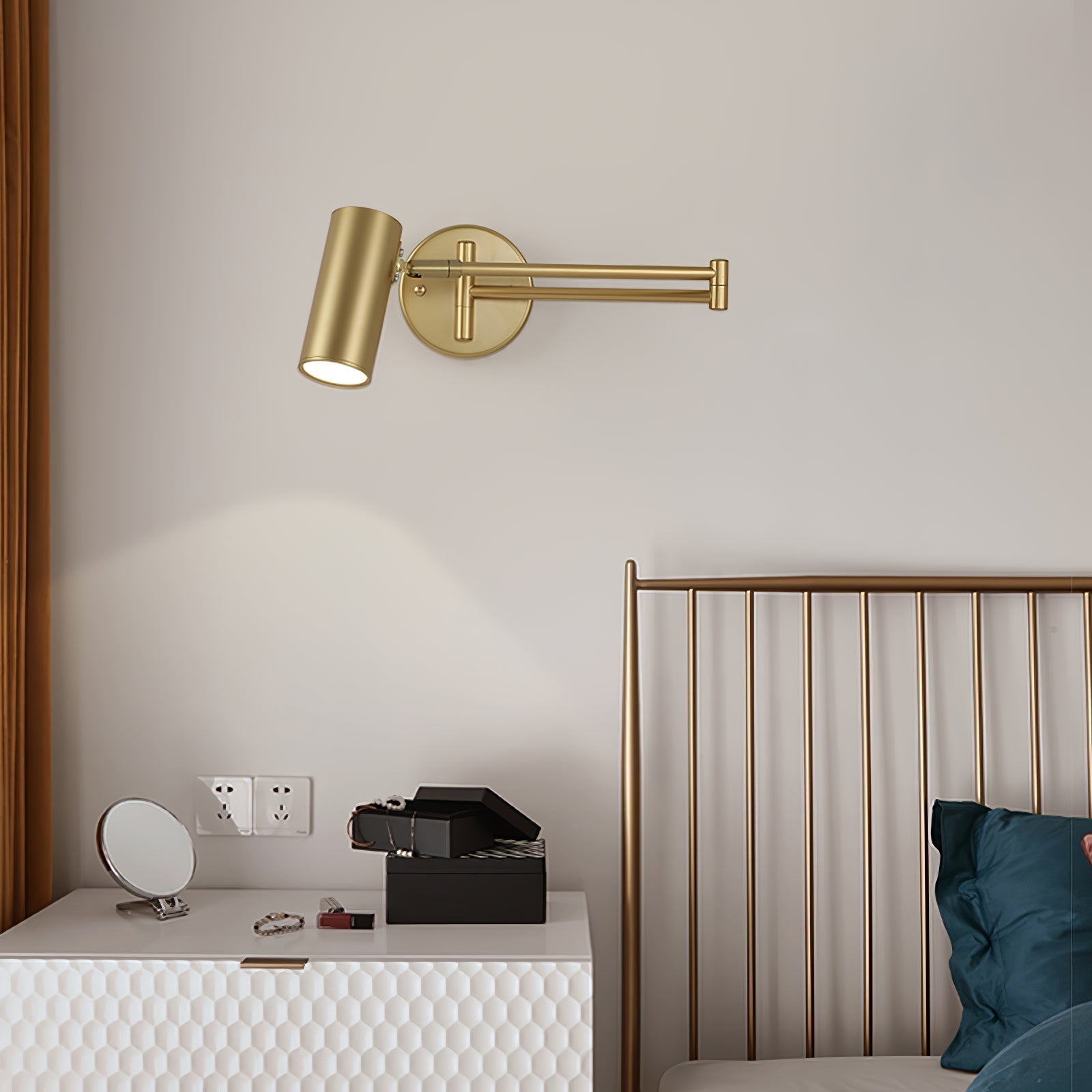 Minimalistisk LED-vävägglampa med justerbar arm bild 12