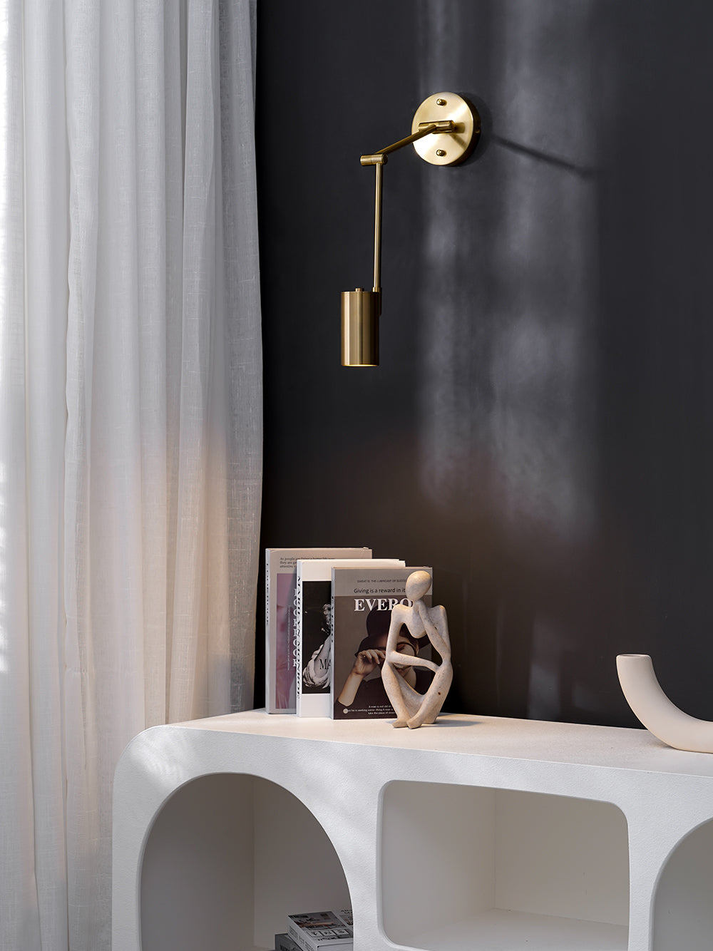 Minimalistisk LED-vävägglampa med justerbar arm bild 5