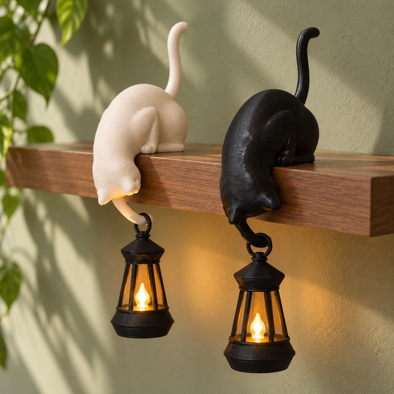 Kattfigurin med Krok – Hylldekor