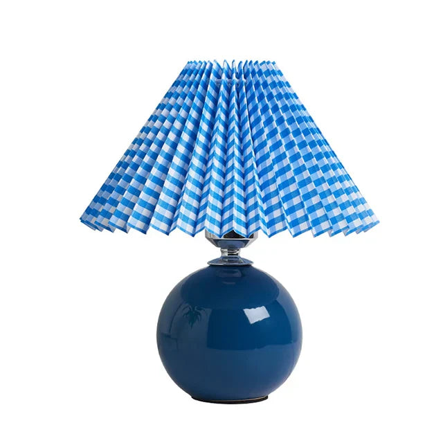 Vintage stil plisserad bordslampa för sovrum och vardagsrum bild 14
