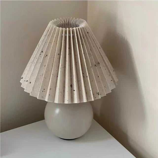 Vintage stil plisserad bordslampa för sovrum och vardagsrum bild 8