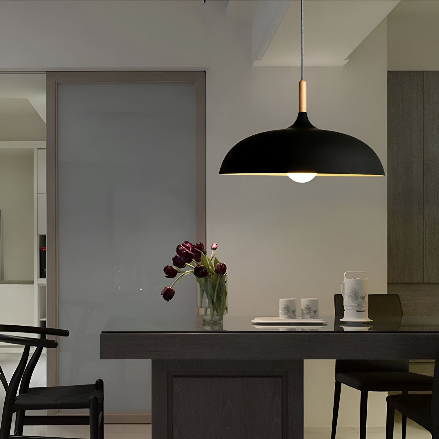 Skandinavisk modern LED pendellampa bild 26