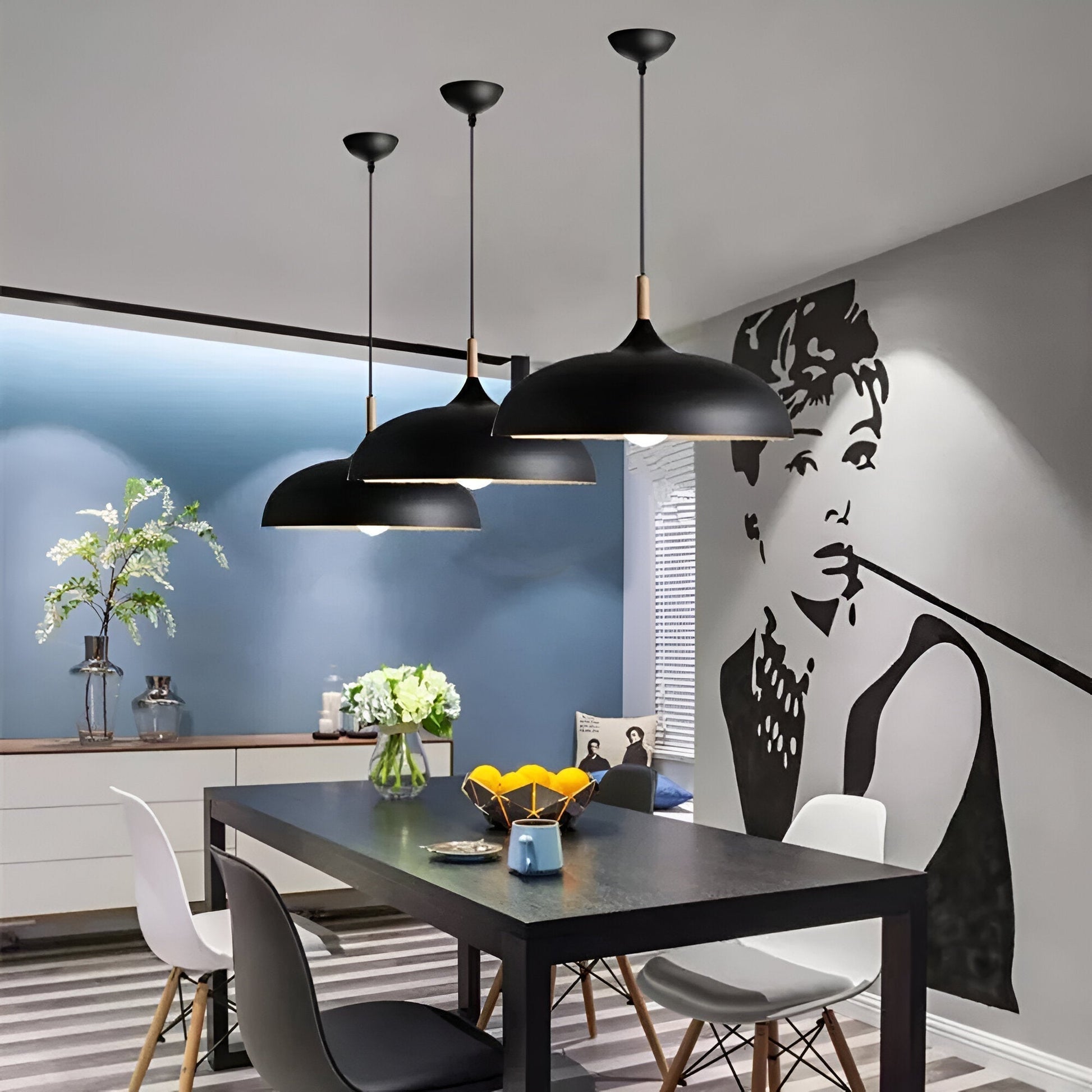 Skandinavisk modern LED pendellampa bild 9