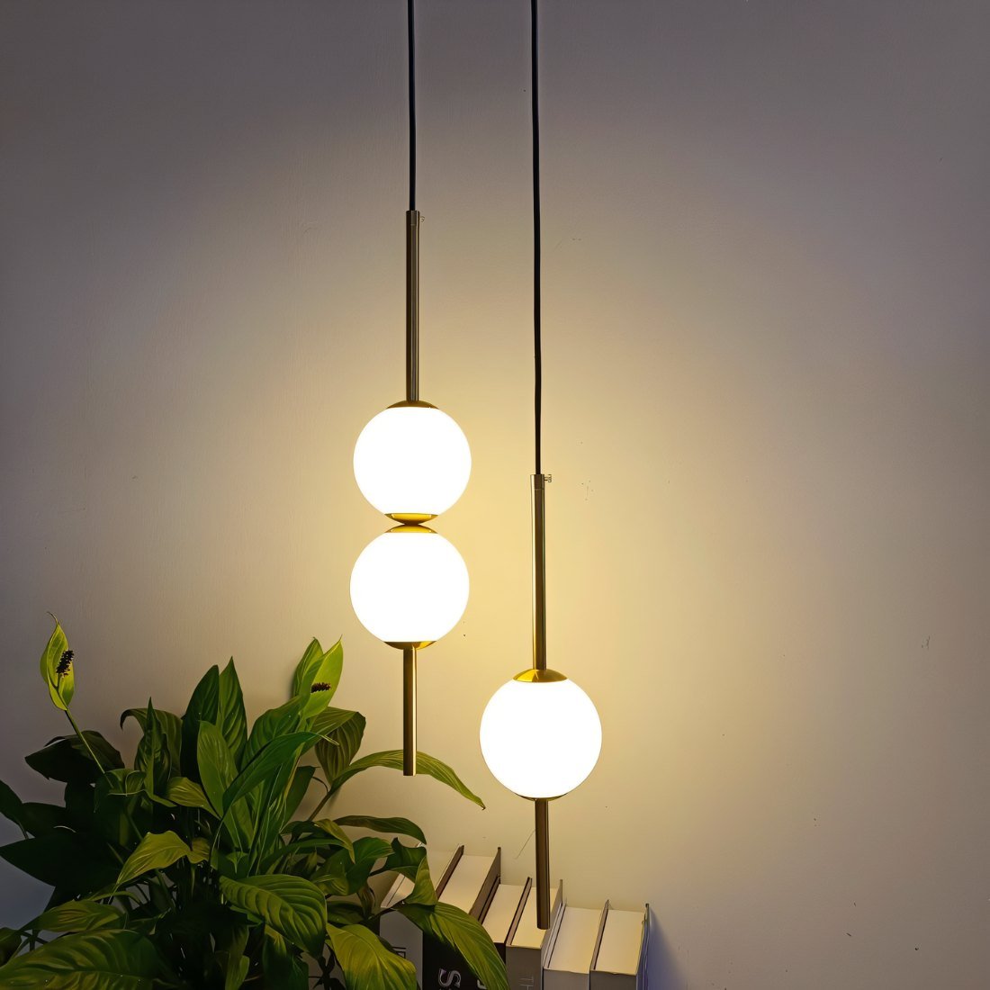 Minimalistisk modern vertikal globpendellampa bild 5