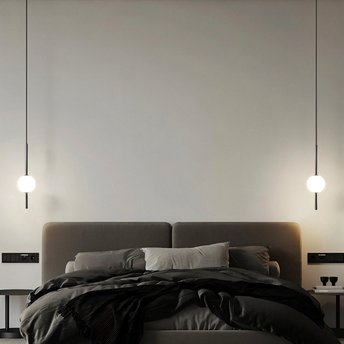 Minimalistisk modern vertikal globpendellampa bild 2