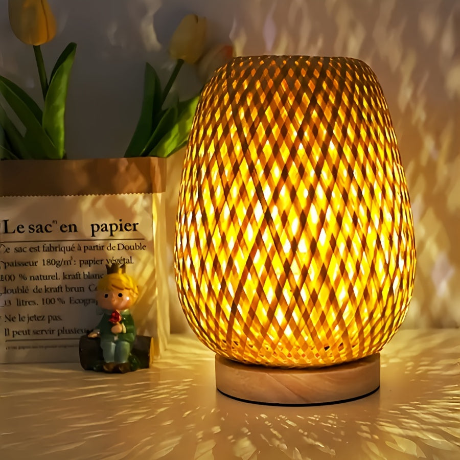Närbild av bohemisk stil LED sänglampa
