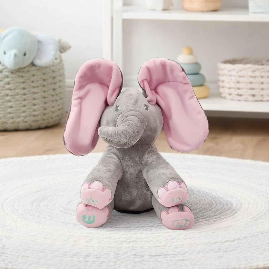 Sjungande elefant babyleksak i nursery-miljö