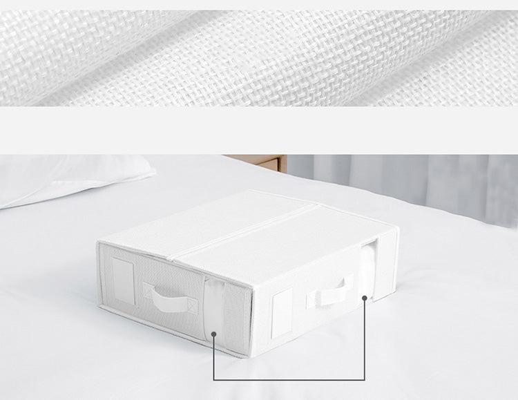 Tygstruktur i linneliknande material på förvaringsboxen