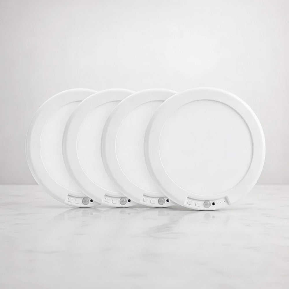 LED taklampa med rörelsesensor – 4 paneler på marmor