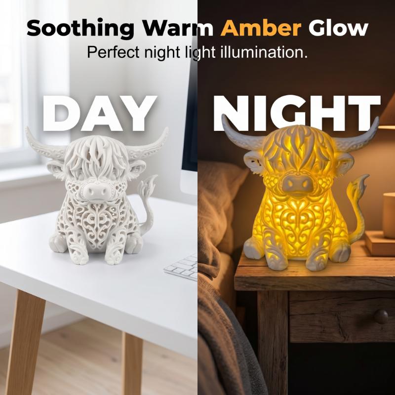 Bordslampa dag och natt – dag obelyst och natt med varm glöd