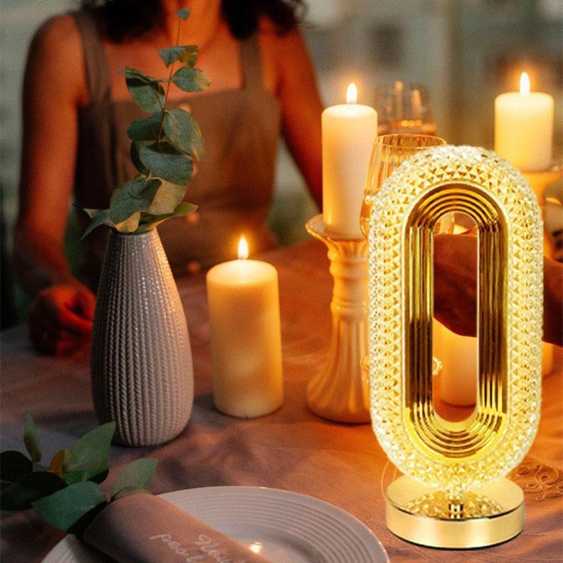 Kristalllampa LED – romantisk middagsstämning