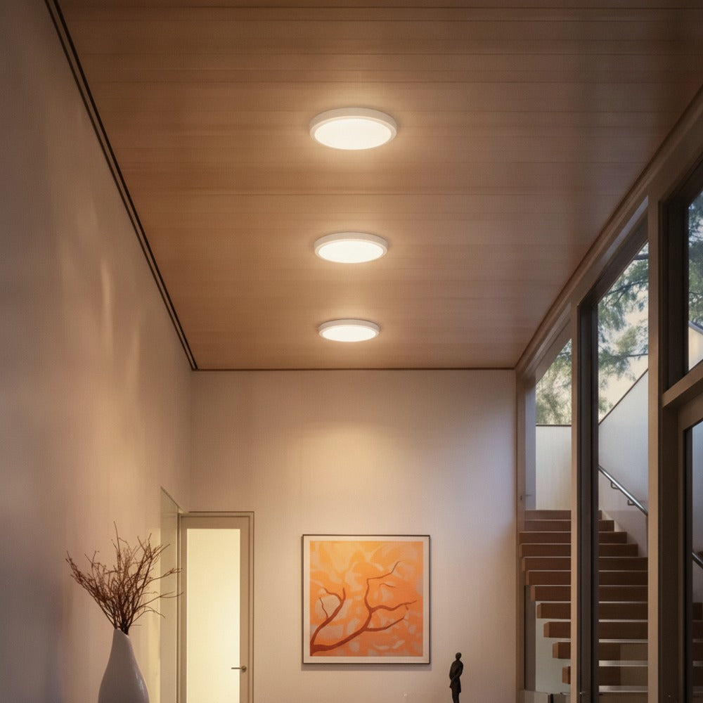 LED-taklampor med rörelsesensor i hall – varmt sken